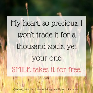 My heart, so precious, I won't trade it for a thousand souls, yet your one smile takes it for free.