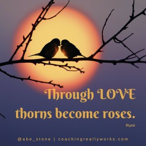 Through love thorns become roses.